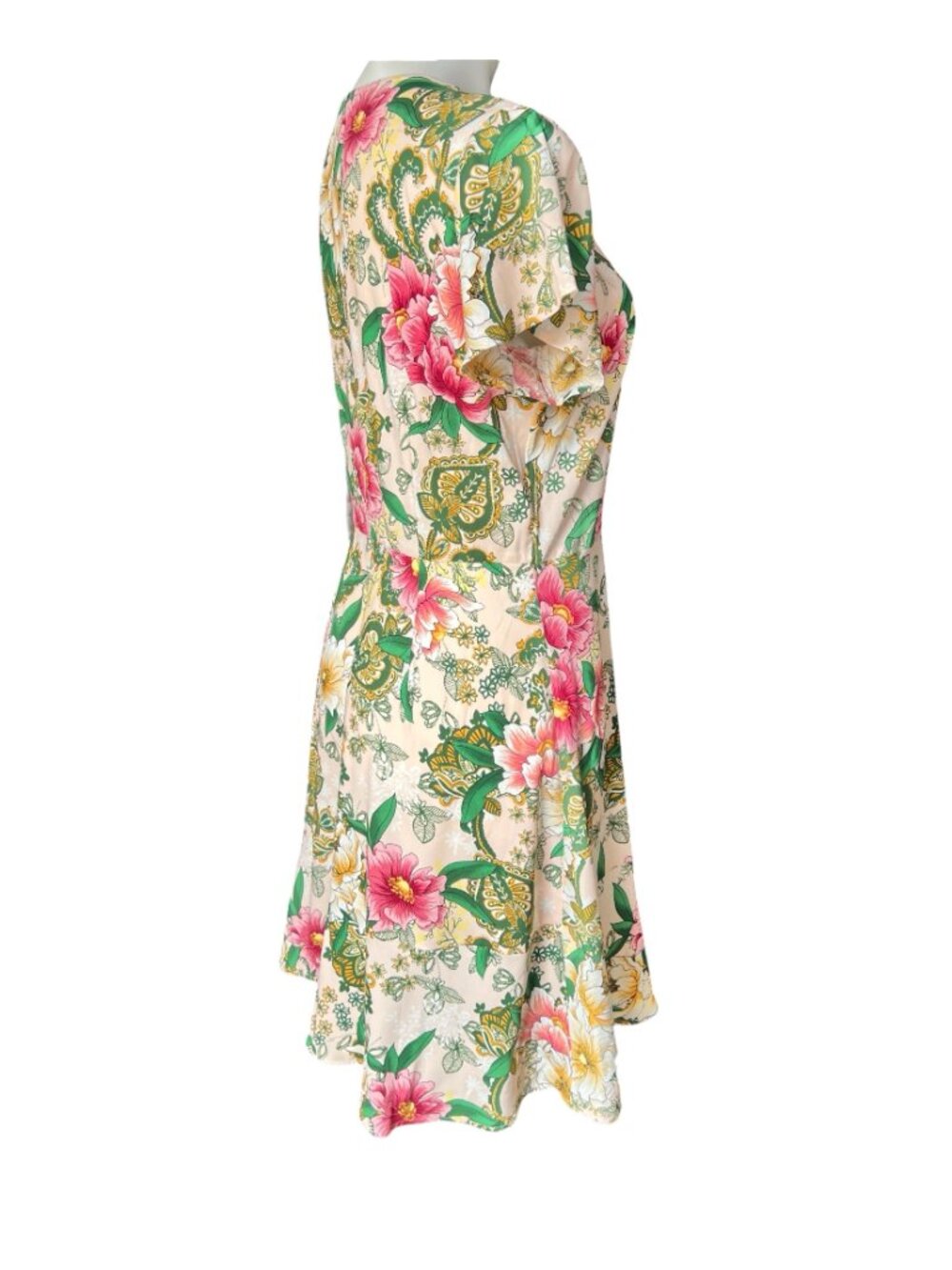 Loft Women's Size 8 Camelia Garden Floral Button-Up Dress 7.5" Ruffle Hem - Picture 6 of 10